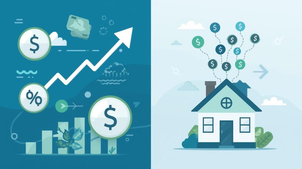 Infographic comparing REIT shares and direct property ownership as passive income strategies in 2025